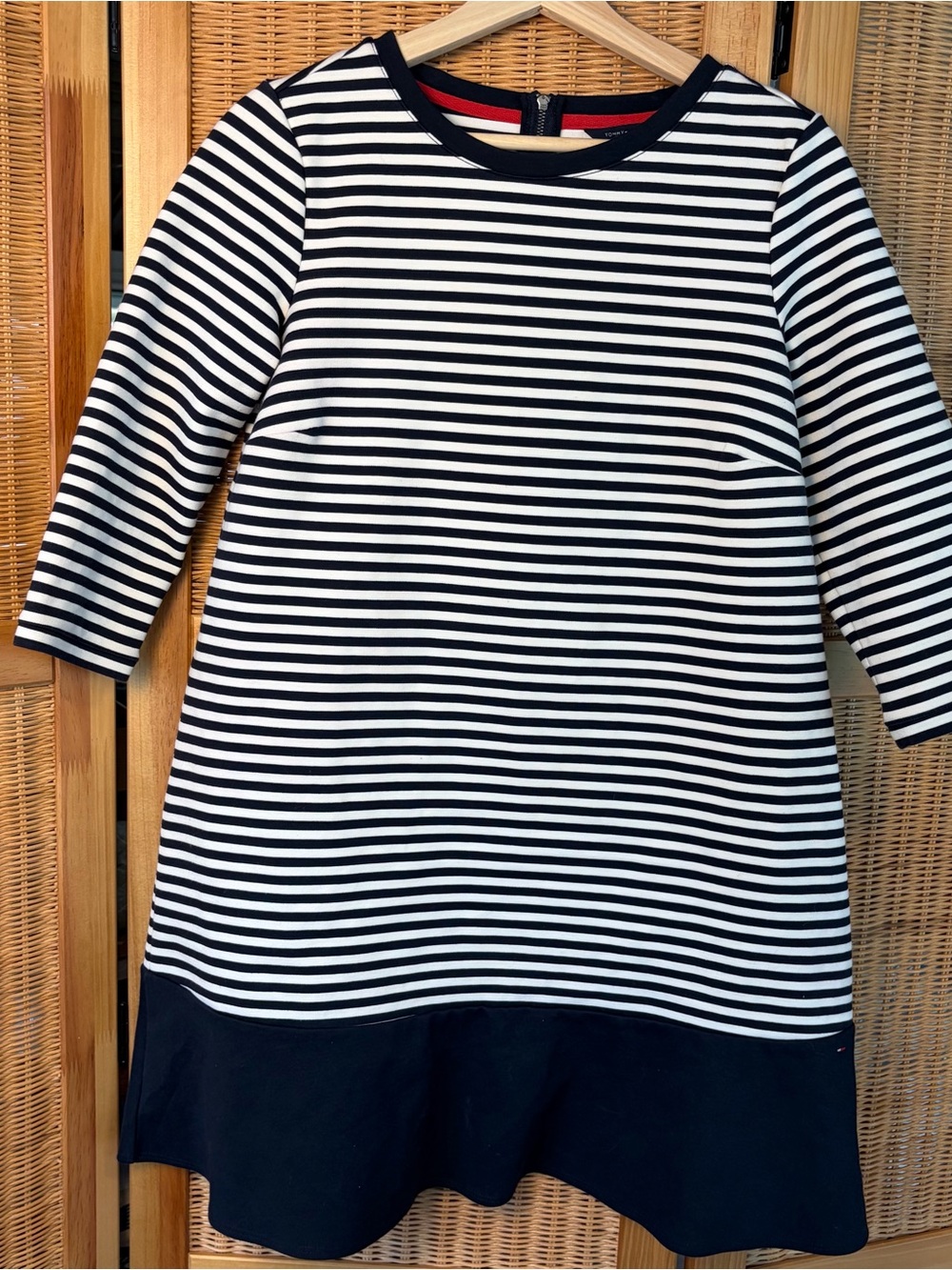 Tommy Hilfiger Navy and White Striped Dress sz M